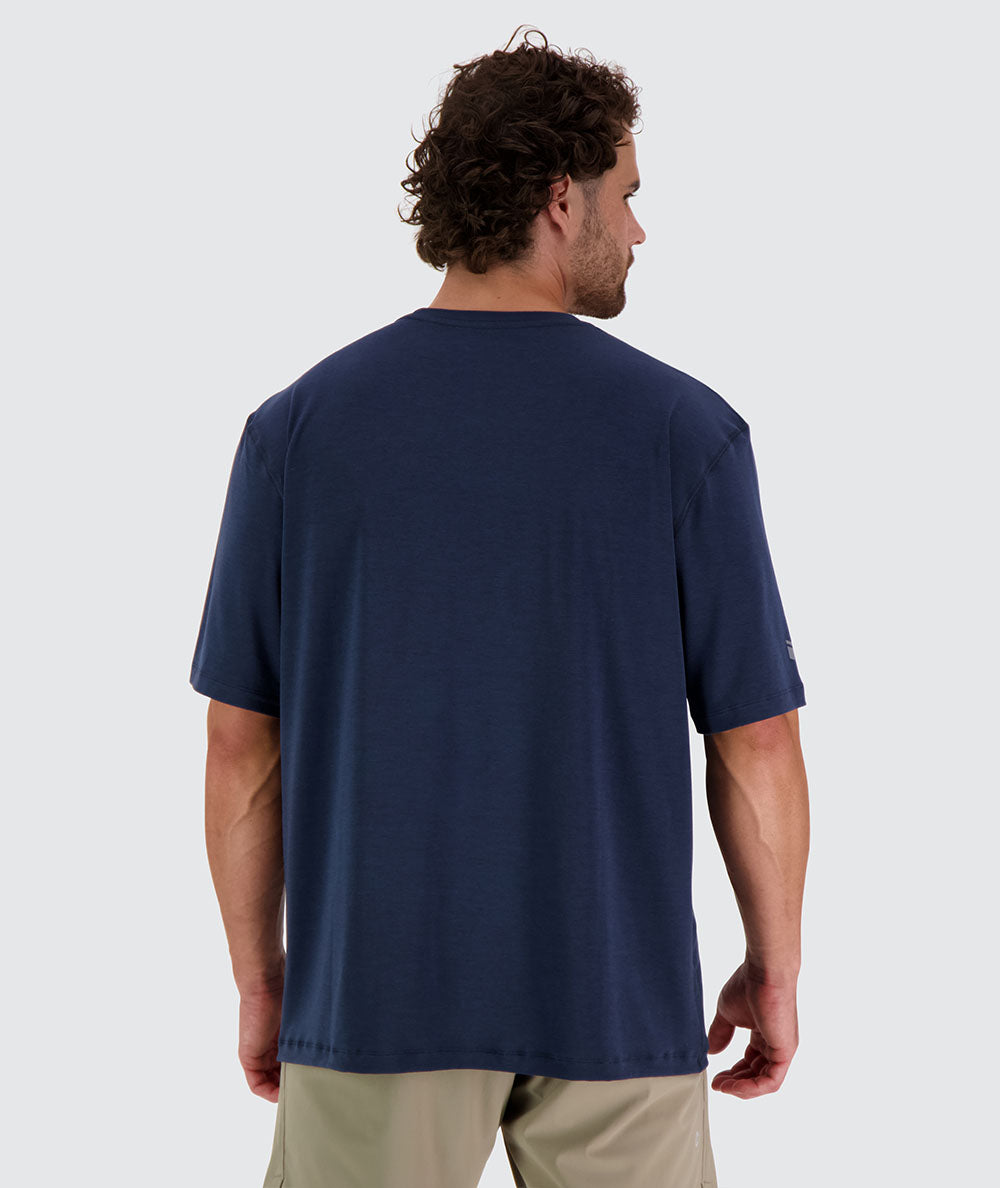 Best men's oversize t-shirt for training#color_navy