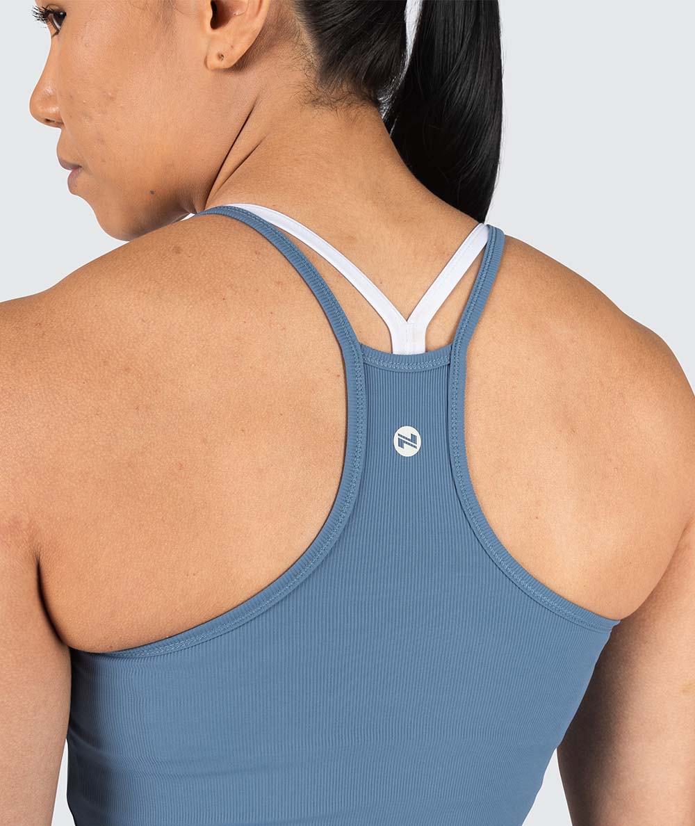 Strappy Ribbed Top for Crossfit#color_moonlight-blue