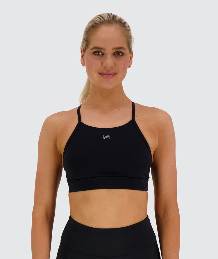 training sports bra, Model 173 cm / size S#color_black