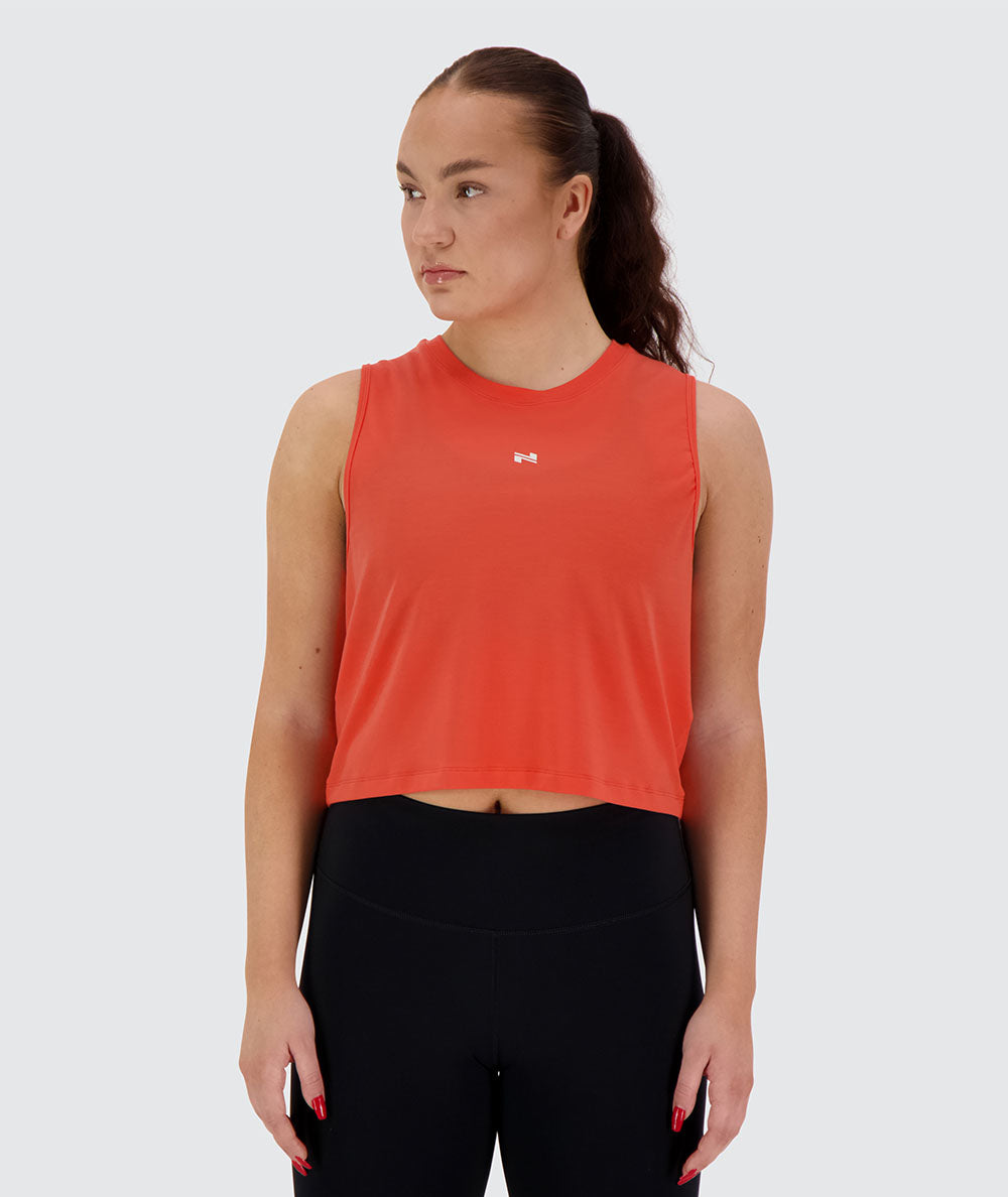 women's crop top #color_poppy-red