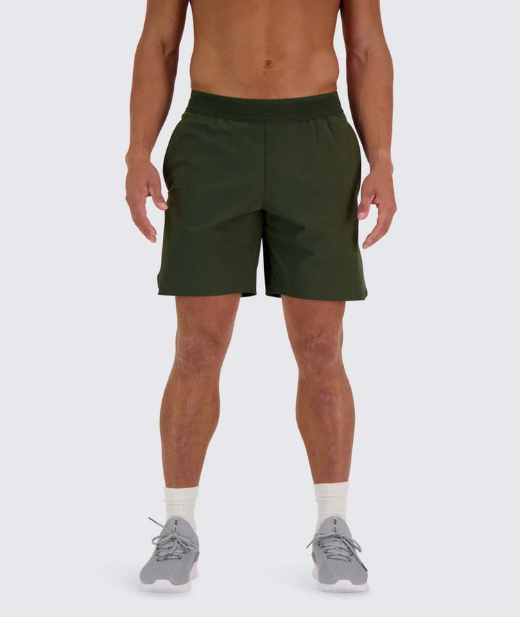 mens performance shorts, Model 182 cm / size M#color_army-green