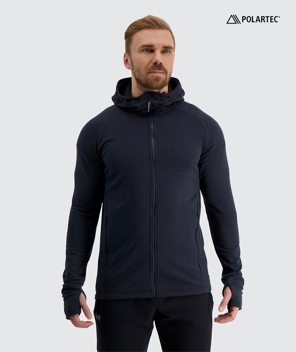 Men's Polartec Training Hoodie, Model 180 cm / size L#color_charcoal-black