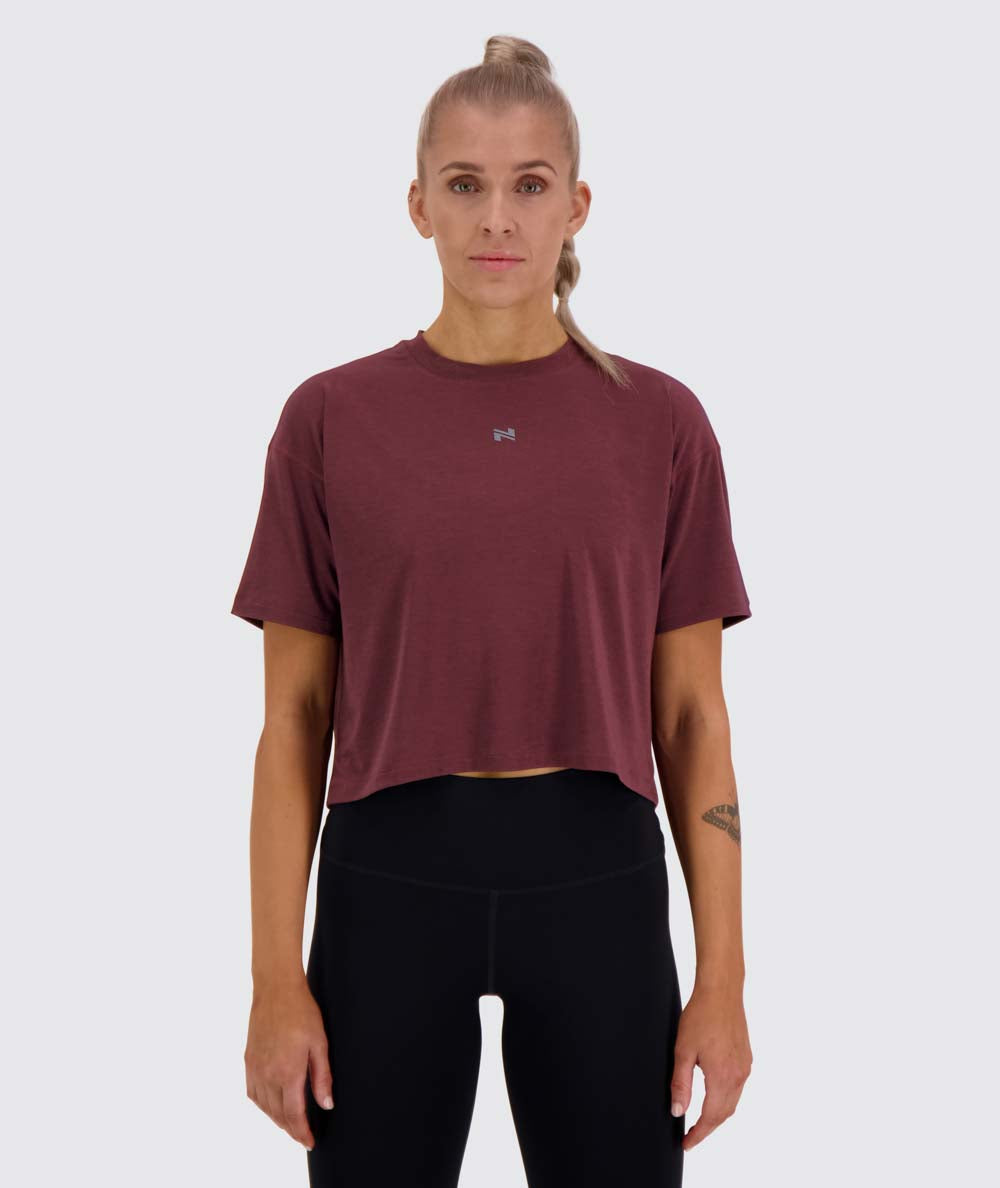 Oversized Crop Tee #color_wine-red