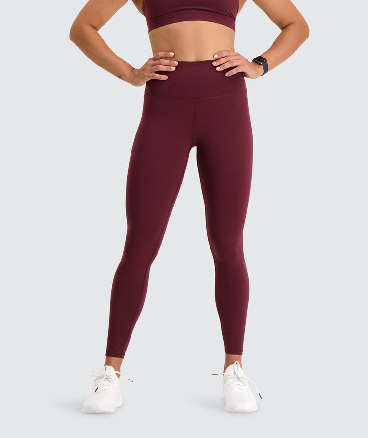 high waisted training tights, Model 176 cm / size S#color_wine-red